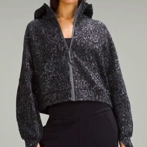 Lululemon oversized scuba full zip hoodie in leopard size xs/s